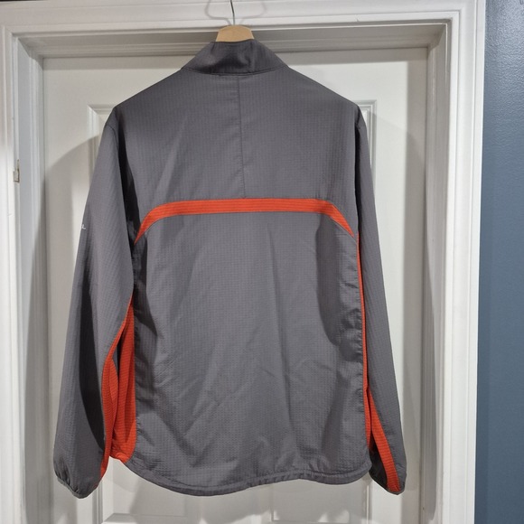 Merrell Jacket Mens XL Orange Gray Full Zip Wind Running Hiking Lightweight‎ - Picture 2 of 10
